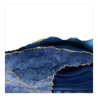 Navy & Gold Agate Texture 24 (Print Only)