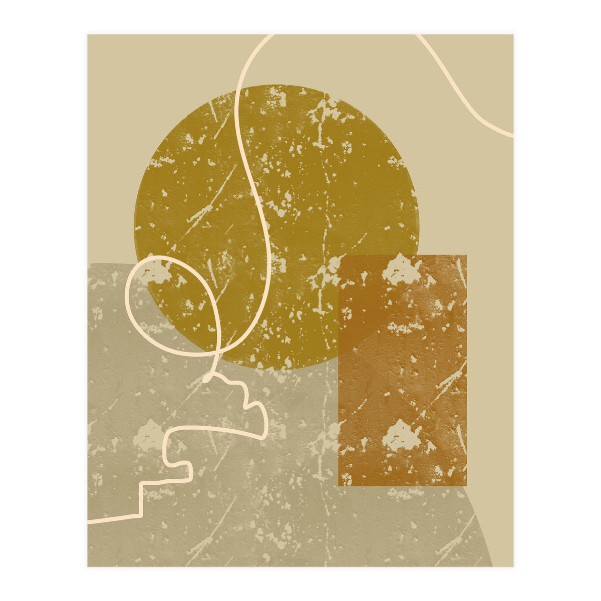 Geometric Composition with an Organic Touch (Print Only)