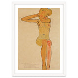 Seated female nude with raised right arm,1910 Gouache,. thumbnail