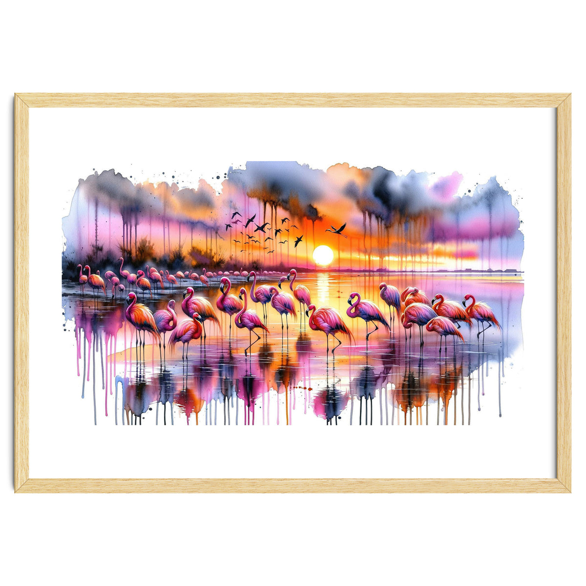 Flamingo Sunset On The Coast