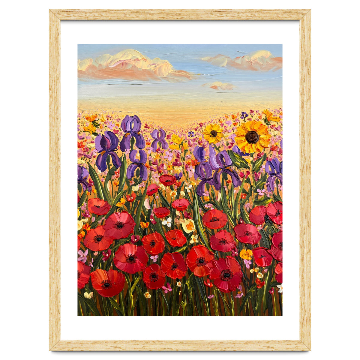 Vibrant Wildflower Field Oil Painting
