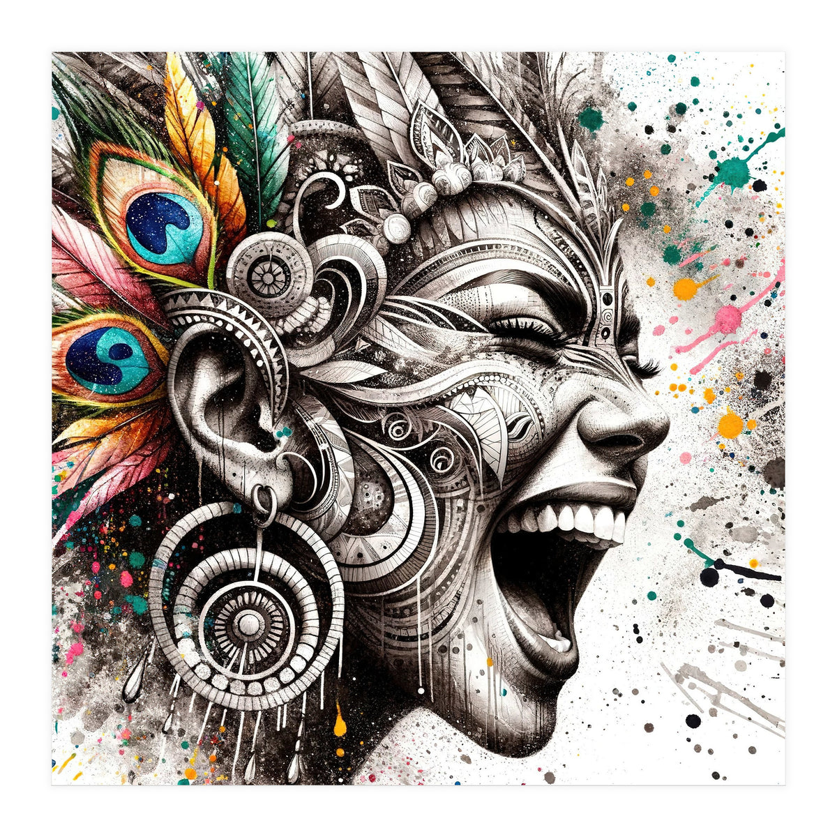 Carnival Scream Portrait (Print Only)