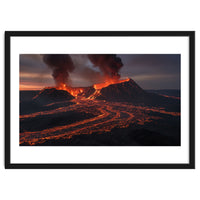 Volcanic Fury: Erupting Mountain Landscape