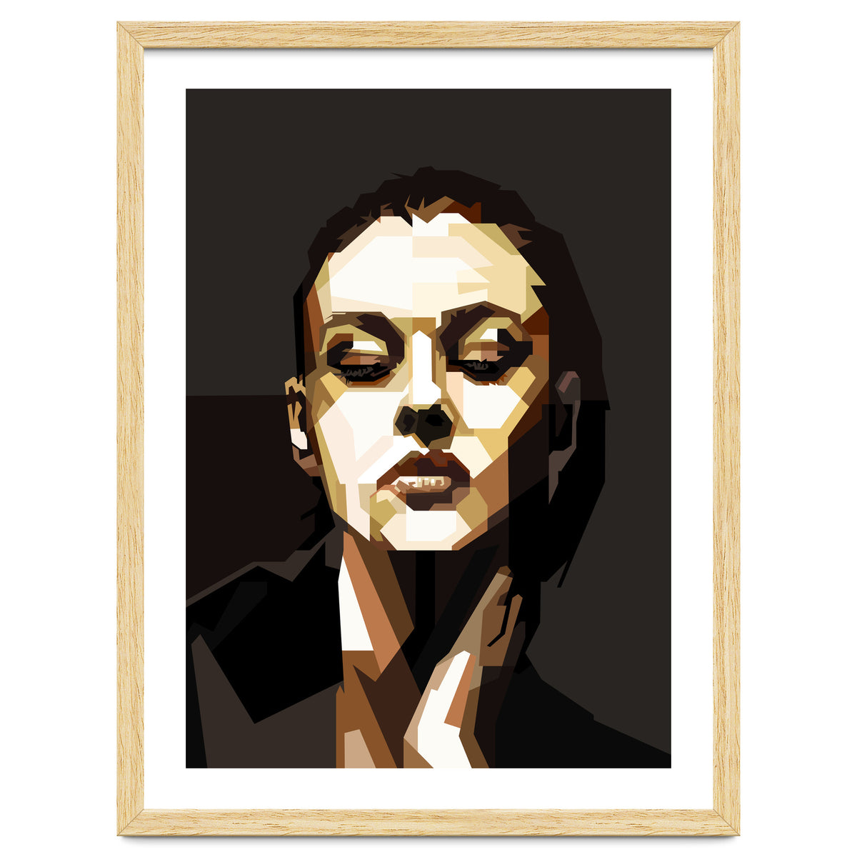 Monica Bellucci Hollywood Actress Retro Style Geometric Illustration