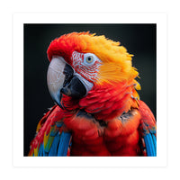 Scarlet Macaw Parrot Portrait Vivid Colors (Print Only)