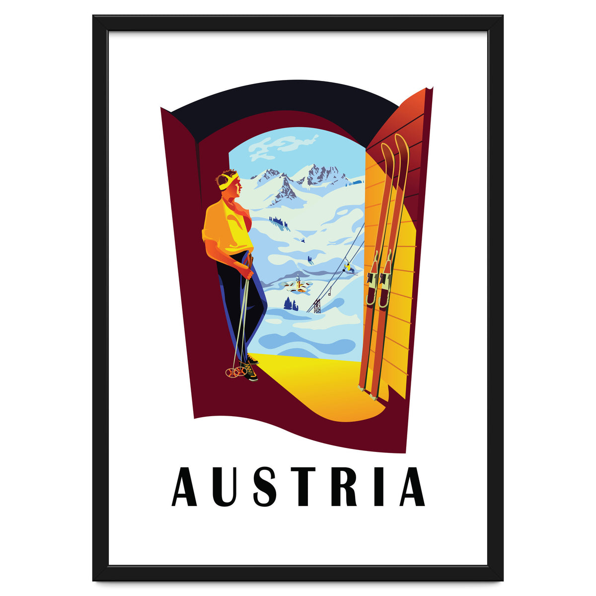 Austria Ski Track At The Door