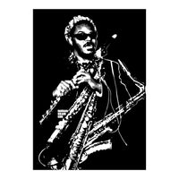 Rahsaan Roland Kirk American Jazz Multi-Instrumentalist in Grayscale (Print Only)
