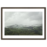 Snow-covered green mountains - Iceland thumbnail