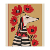 Striped Dog With Poppies (Print Only) thumbnail