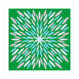 Petal Burst - green, blue, beige (Print Only) thumbnail