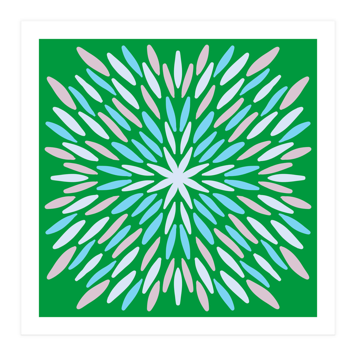 Petal Burst - green, blue, beige (Print Only)
