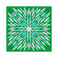 Petal Burst - green, blue, beige (Print Only)