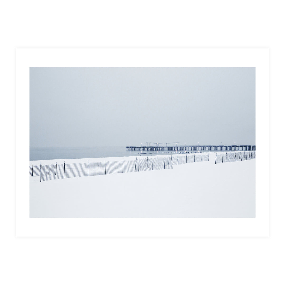Pier in the winter seascape (Print Only)