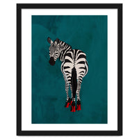 Zebra wearing heals