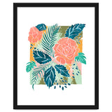 Framed Nature, Botanical Floral Rustic Bohemian, Garden Painting Tropical Illustration thumbnail