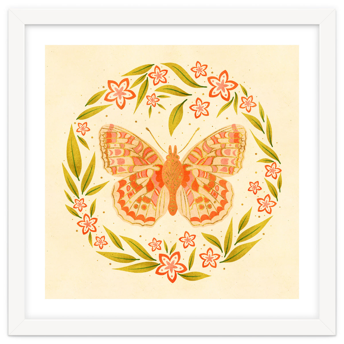 Retro Floral Butterfly