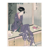 Kitagawa Utamaro (Copy) / 'Mujer sentada en una veranda', ca.  1798; 20th century, Japanese School. (Print Only) thumbnail