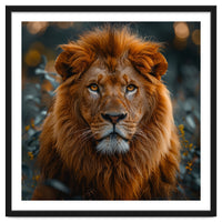 Majestic Lion Portrait Intense Gaze Wildlife