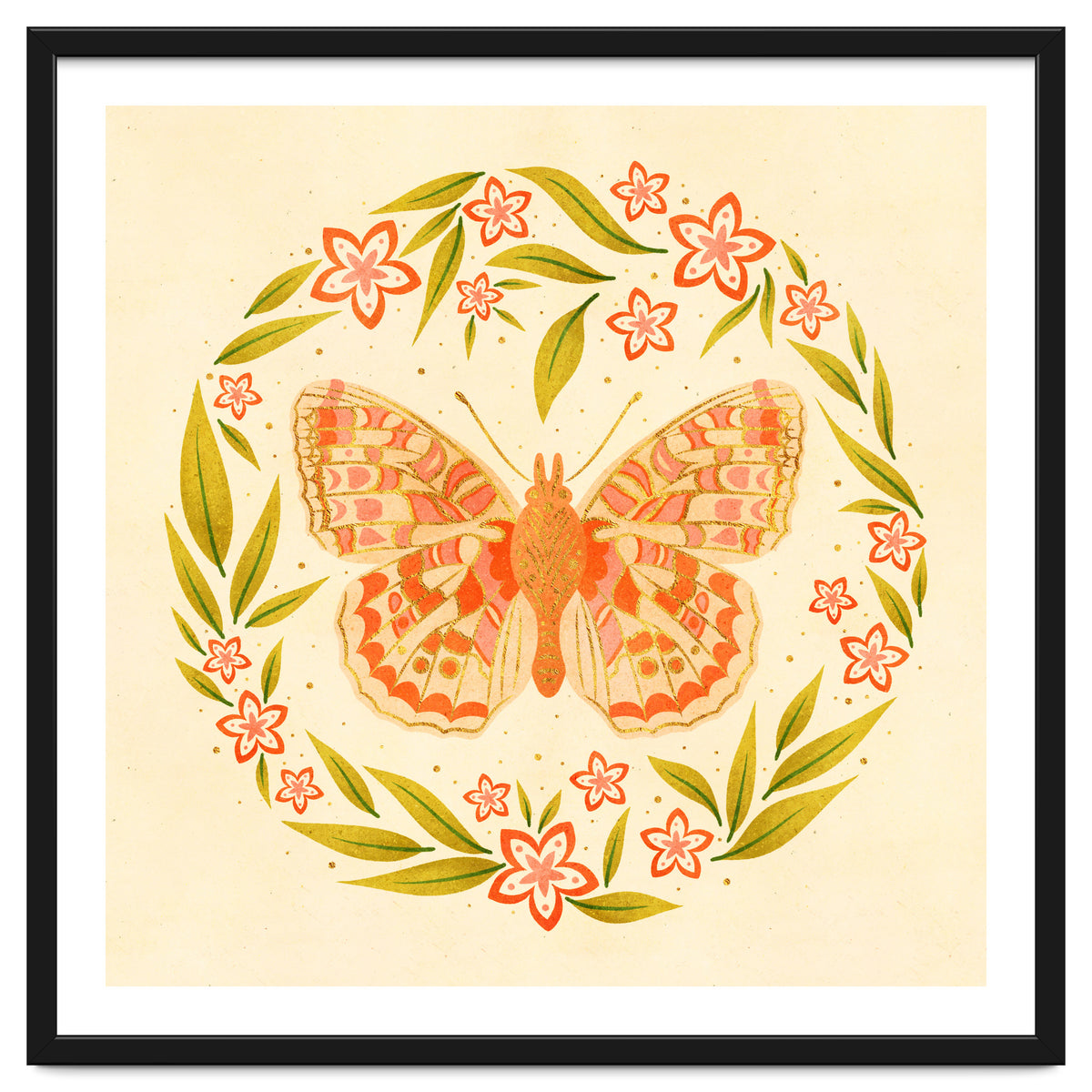 Retro Floral Butterfly