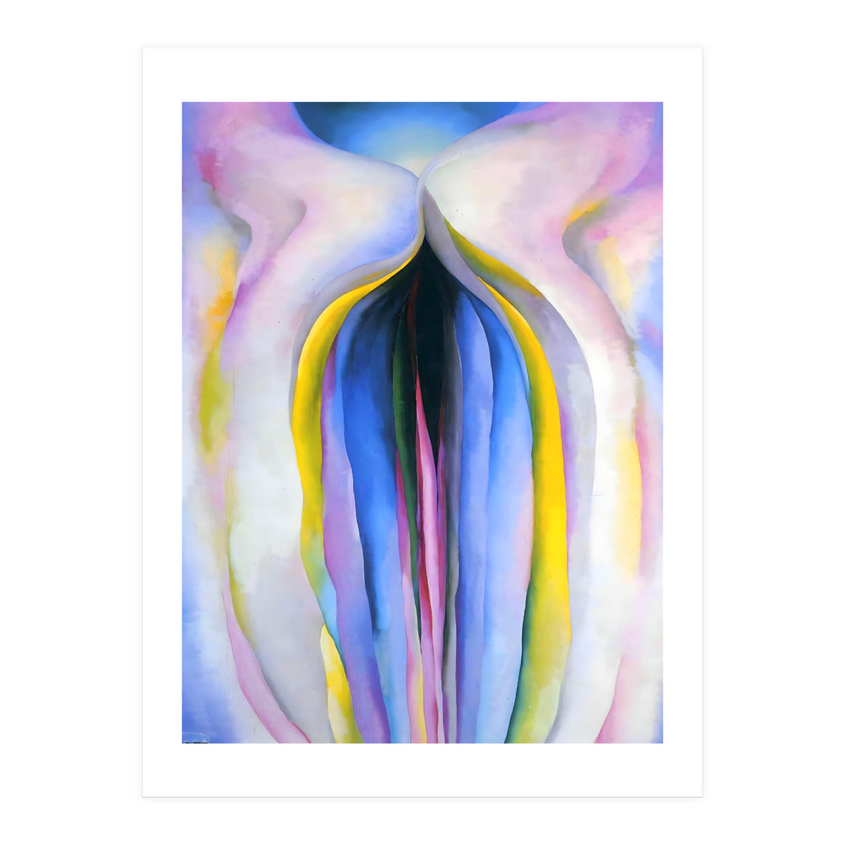 Georgia O’Keeffe – Grey Line with Black, Blue and Yellow (1923) | Elegant Abstract Modernist Composition with Bold Color Contrast (Print Only)