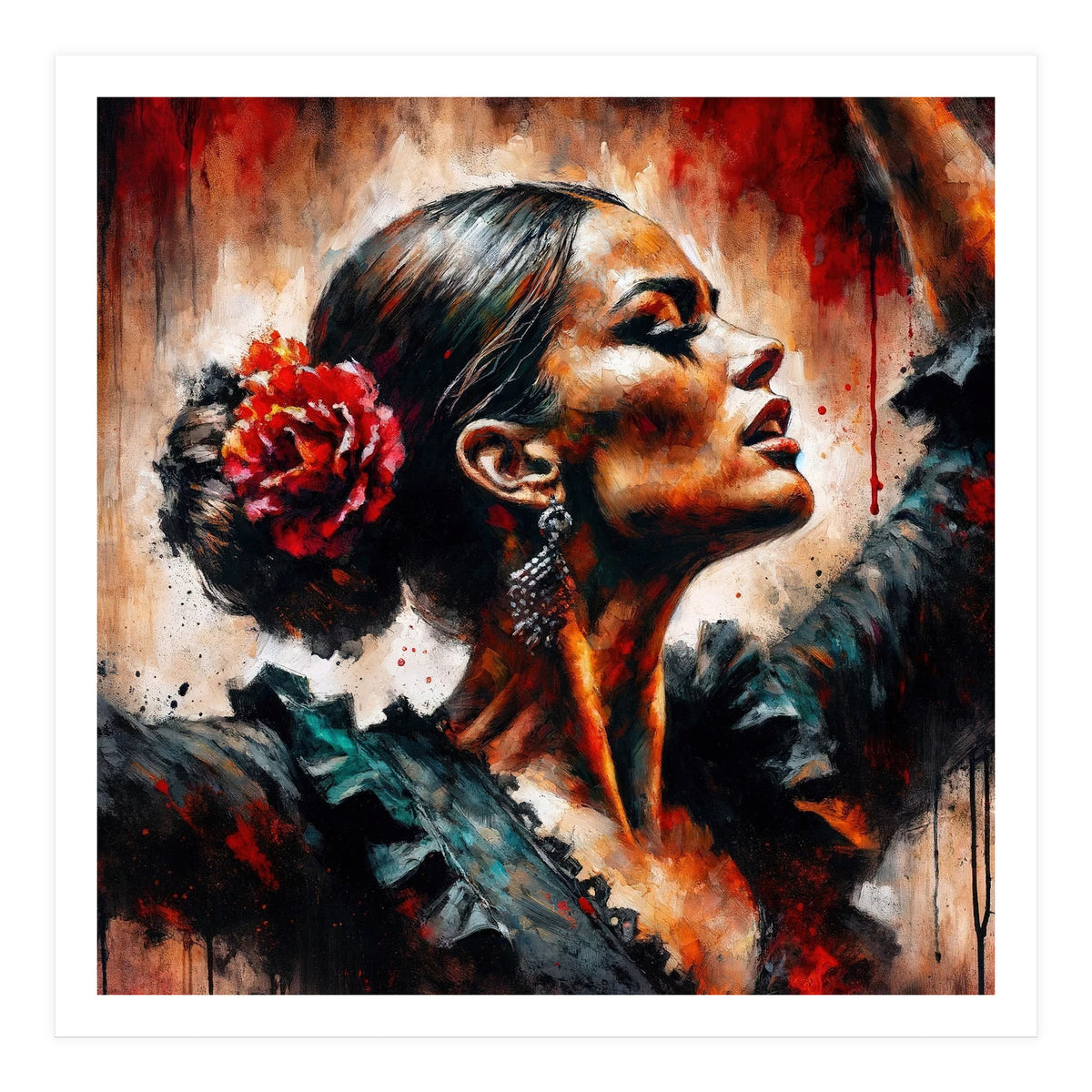 Watercolor Flamenco Dancer #5 (Print Only)