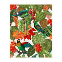 Tropical Parrots In Flower Jungle  (Print Only)