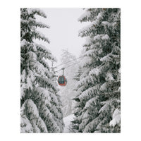 Red gondola at winter landscape | Winter nature photography | Austria (Print Only)
