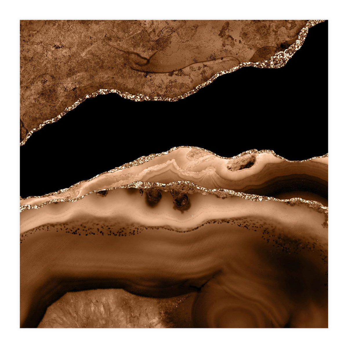 Brown & Gold Agate Texture 13 (Print Only)