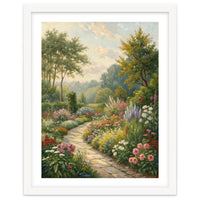 Enchanted English Cottage Garden Oil Painting