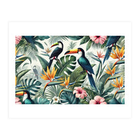 Tropical Toucans in Lush Jungle Foliage (Print Only)