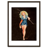 Happy Pinup Girl With A Fishing Stick thumbnail