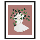 Roman Planter, Plant Pot, Botanical Nature Victorian Statue Face, Eclectic Bohemian Plant Lady Illustration thumbnail