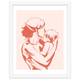 Motherhood, Human Emotion Line Art, Mother Parents Child Baby, Love Care Expression Bohemian Concept thumbnail