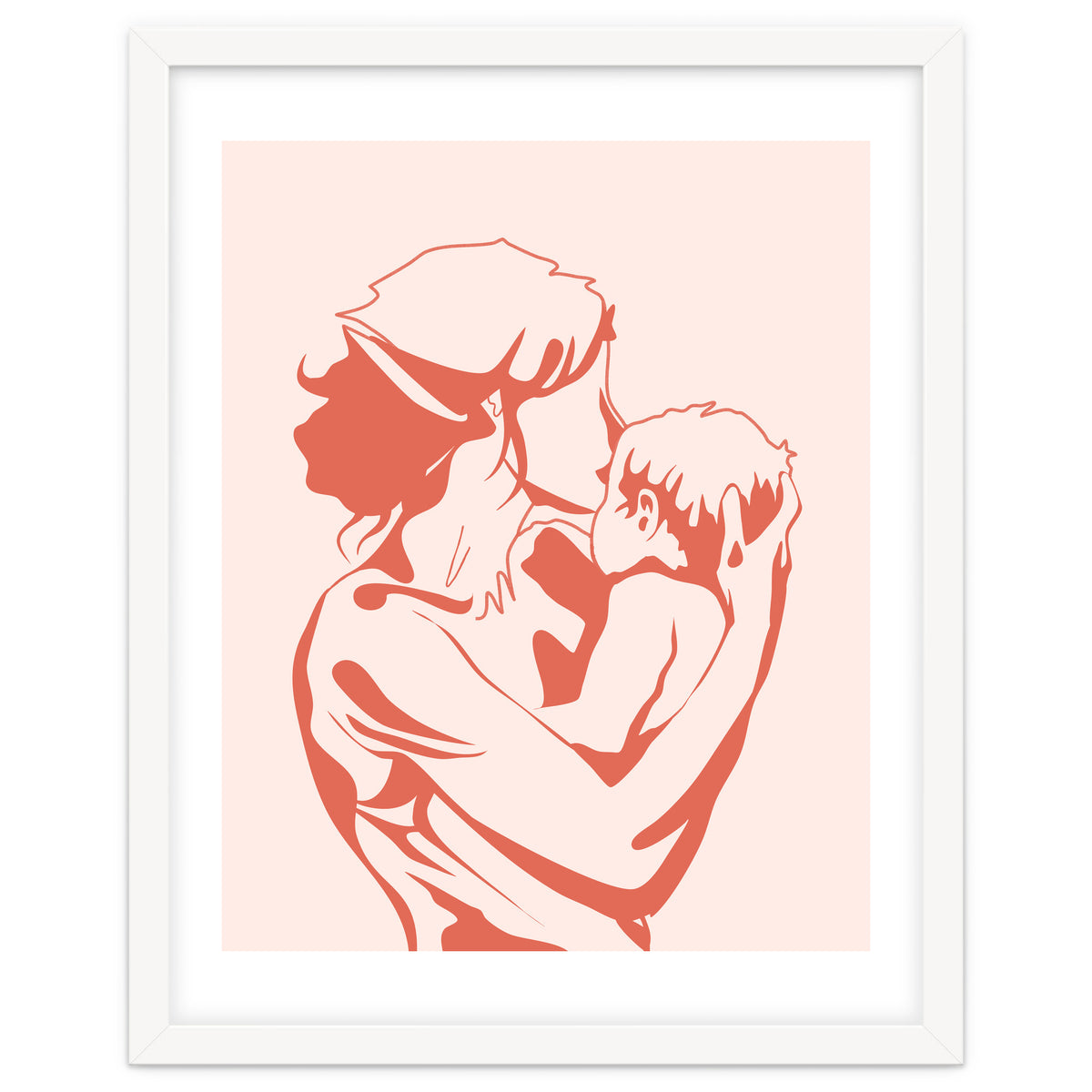 Motherhood, Human Emotion Line Art, Mother Parents Child Baby, Love Care Expression Bohemian Concept