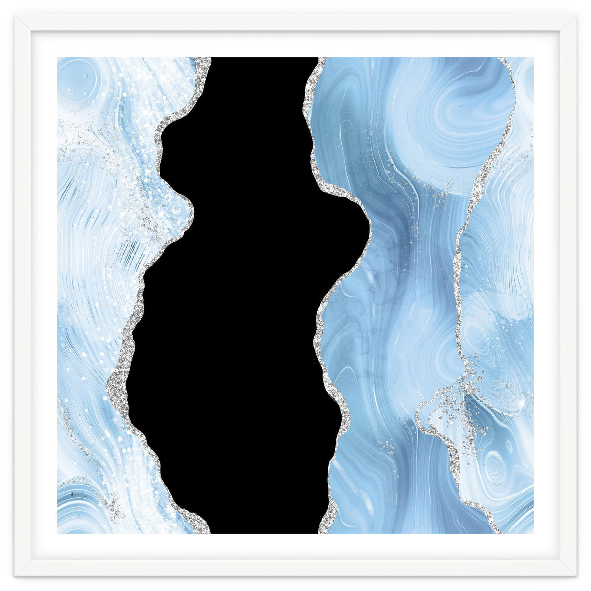 Blue & Silver Agate Glitter Texture 02