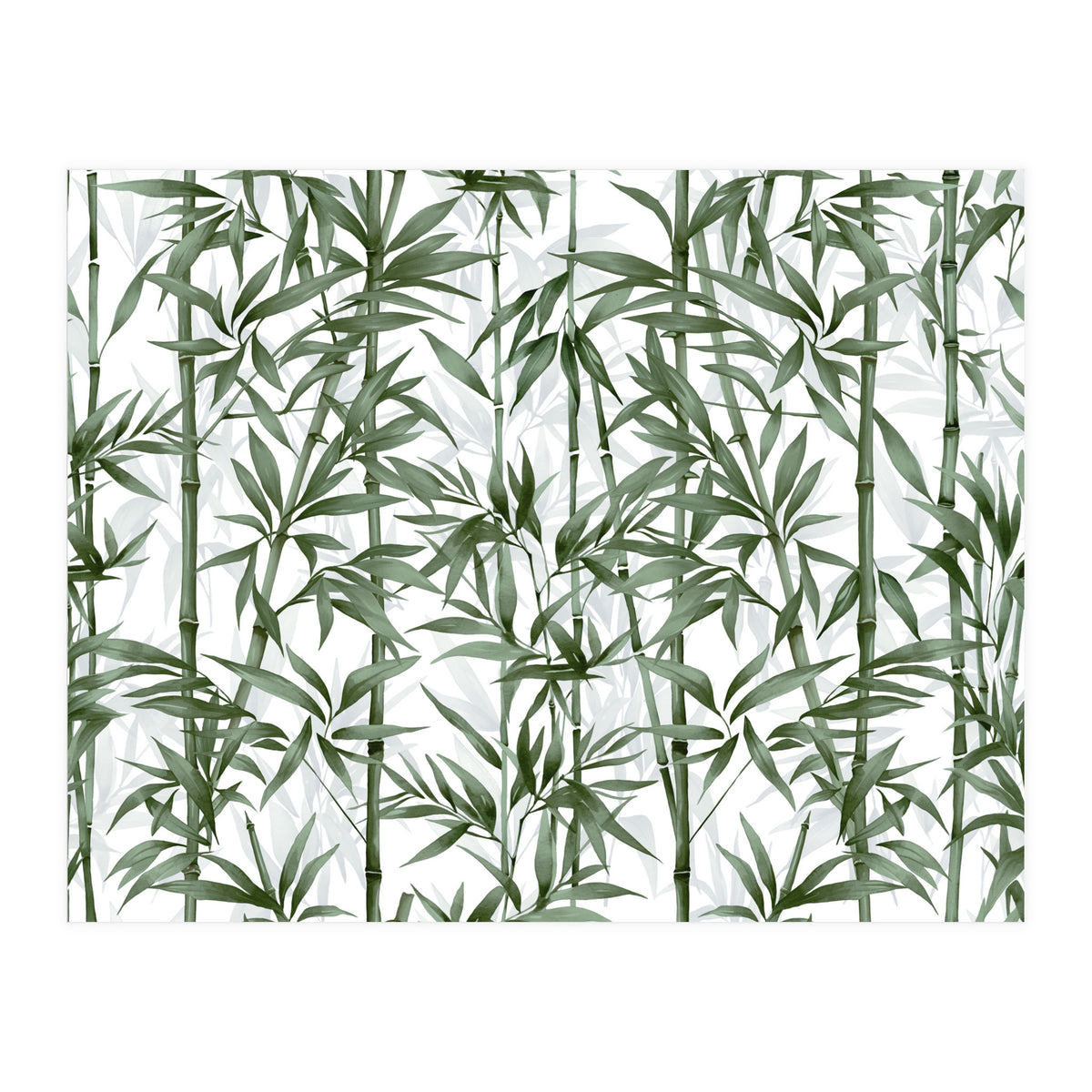 Bamboo Moody Green White (Print Only)