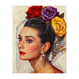 Audrey Hepburn, Impasto Floral Veil Portrait, Classic Hollywood Oil Painting, (Print Only) thumbnail