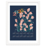 calendar 2025 Linocut flowers blue thumbnail