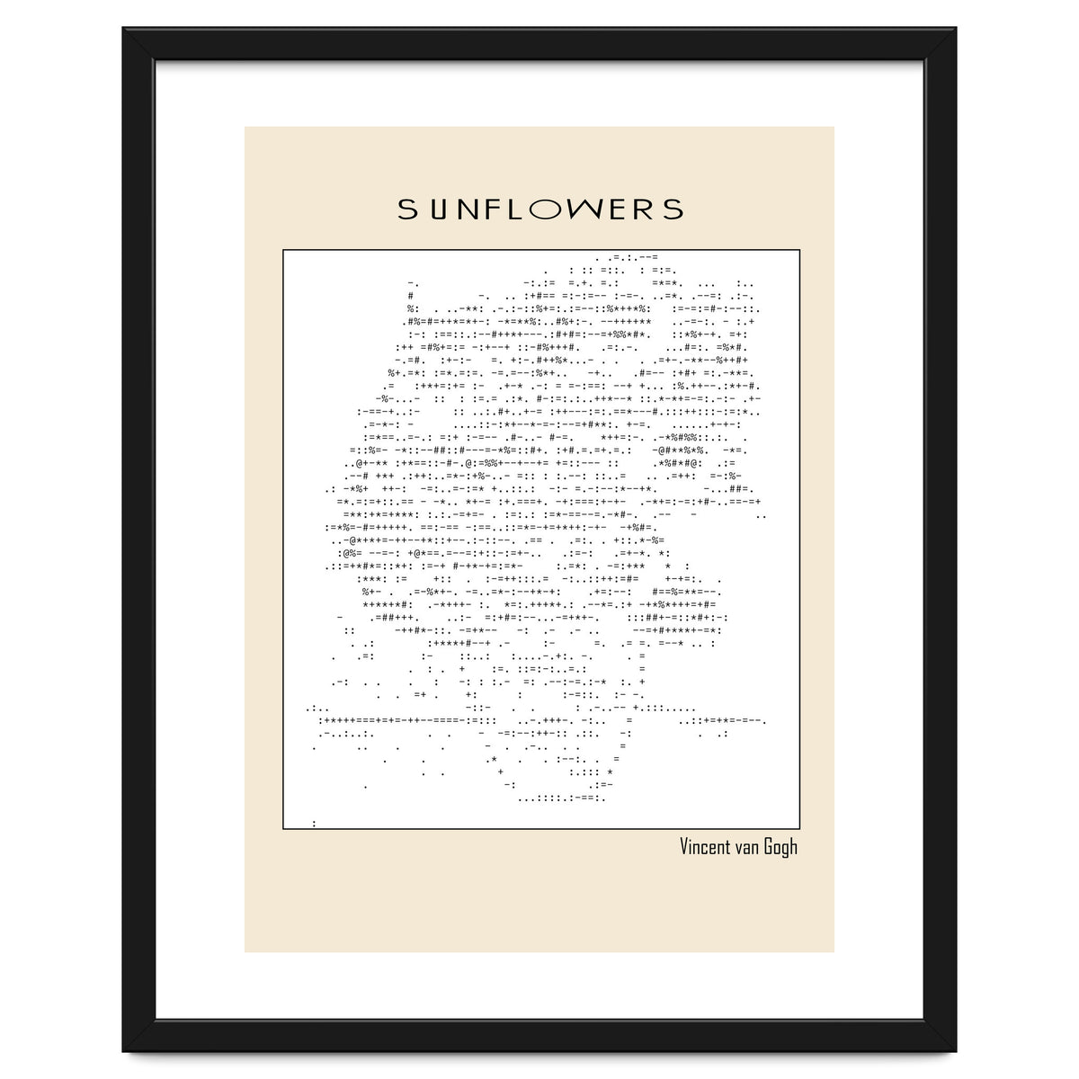 Sunflowers – Vincent van Gogh (1888) (ascii art)