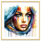 Vivid Warrior Spirit Watercolor Portrait thumbnail