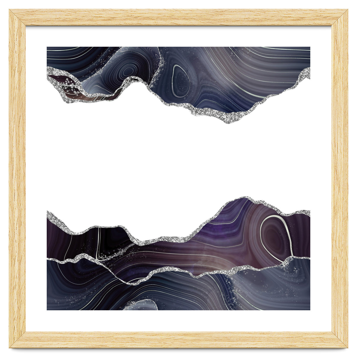 Black & Silver Glitter Agate Texture 08