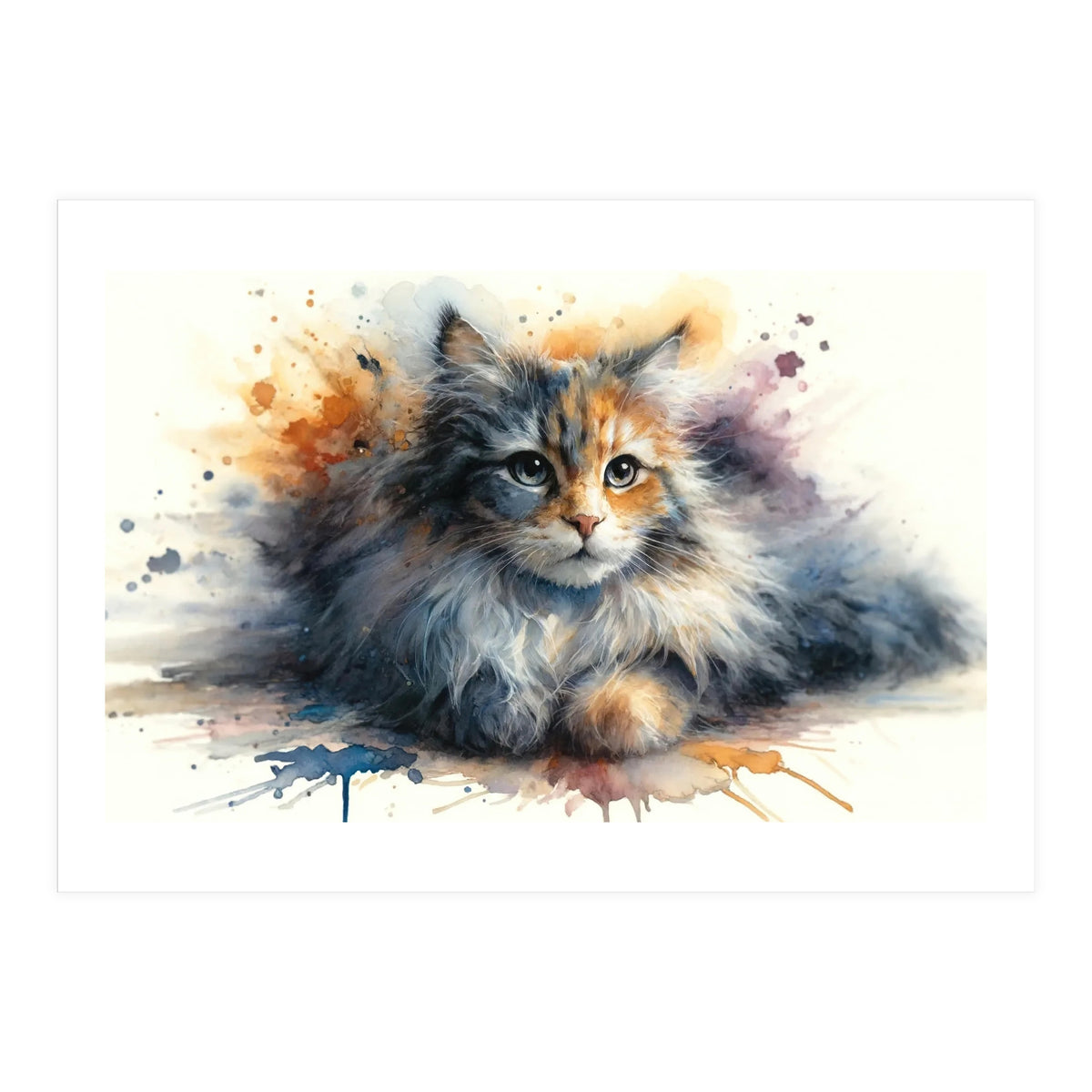 Whimsical Kitten Splash (Print Only)