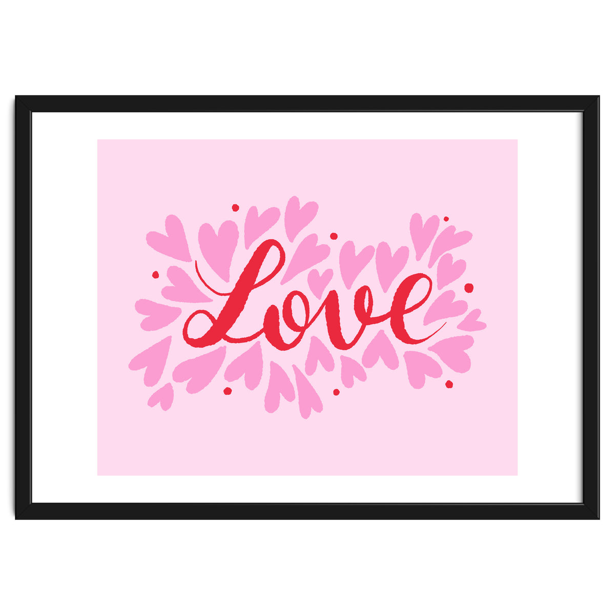 Love hearts - pink and red