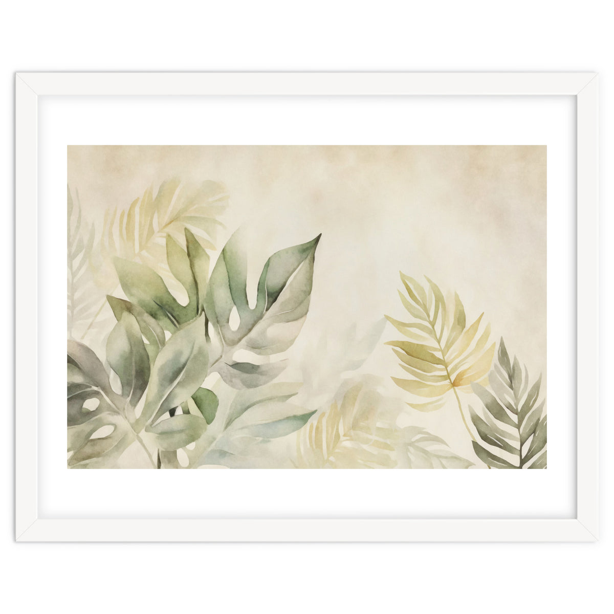 Gentle Leaf Tropical Whispers Watercolor Green