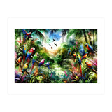 Watercolor Tropical Birds In The Jungle (Print Only) thumbnail