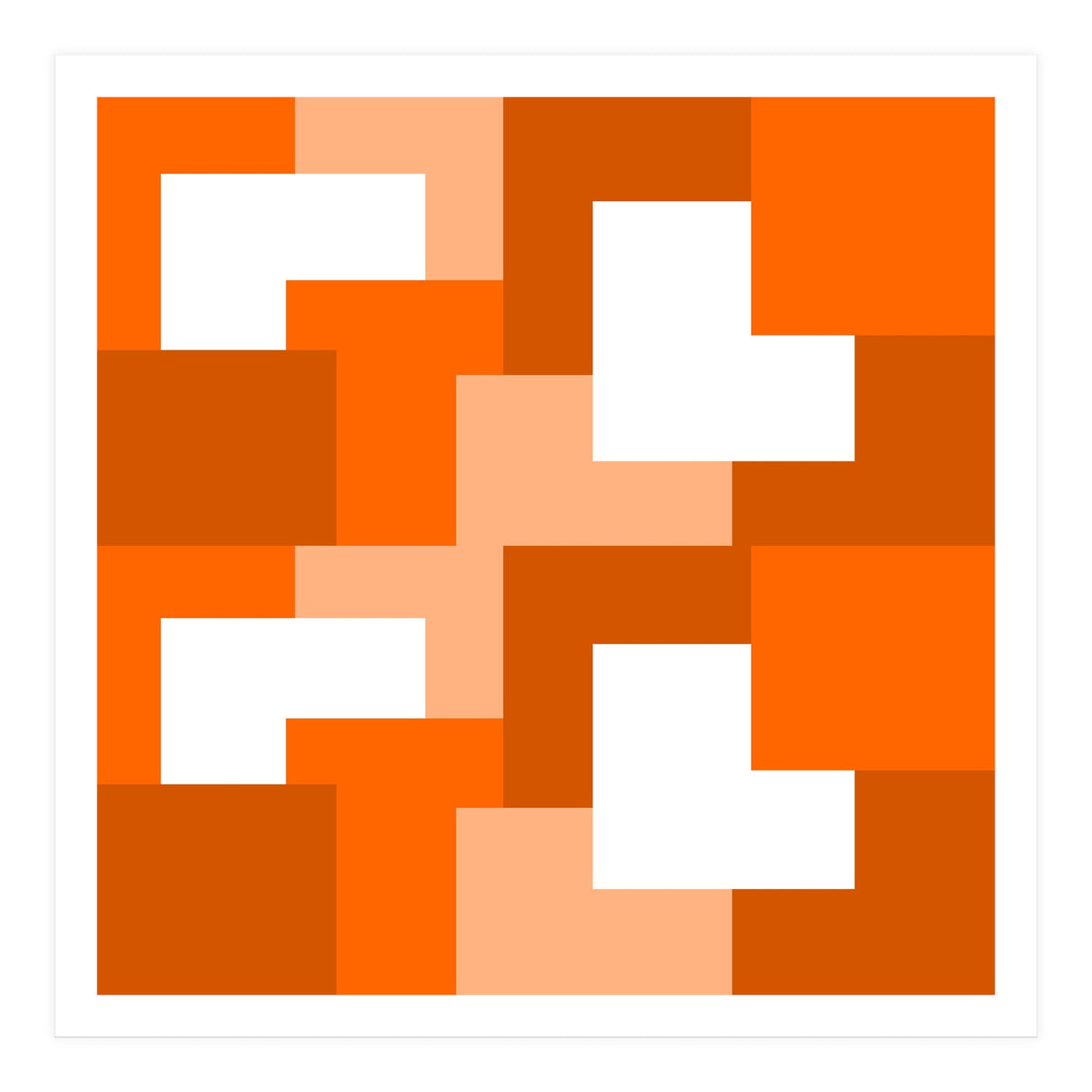 Orange Abstract Square Tiles (Print Only)