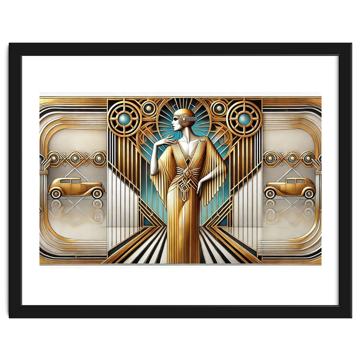 Gatsby Woman Art Deco Scene