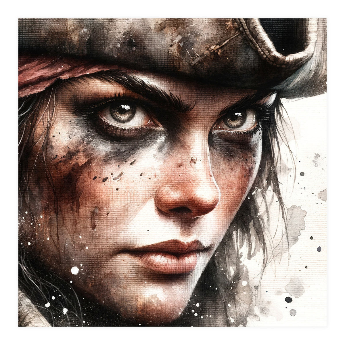 Fierce Pirate Captain Portrait (Print Only)