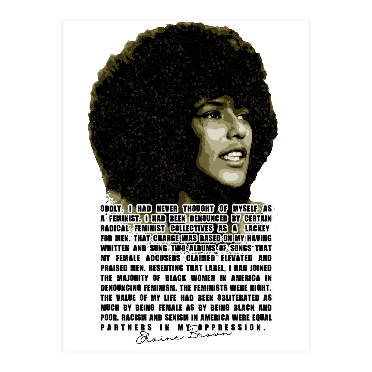 Elaine Brown American Prison Activist Legend in Vintage Quotes (Print Only)