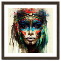 Turquoise Warrior Woman Portrait